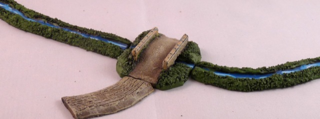 Timecast bridge modified to fit home made streams and roads