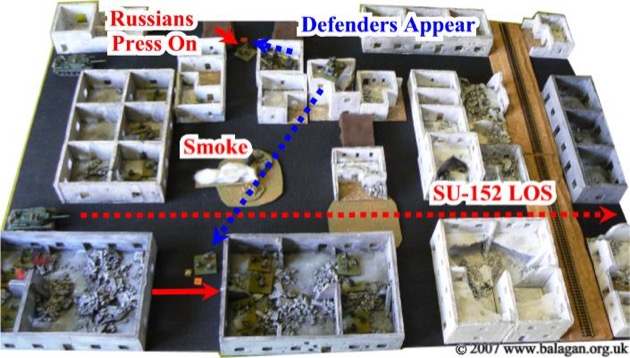 SU152-170 Russian left pushes forward and Germans appear opposite