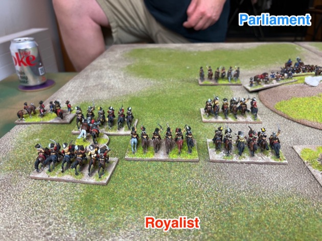 ECW-1209 Royalist horse gallops forward as fas as possible on the left
